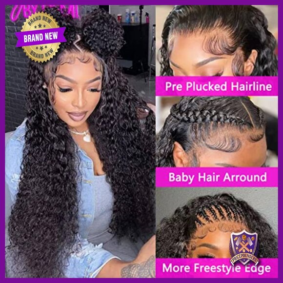 13x4 Lace Front Wig Human Hair Pre Plucked 180 Density Wet Wavy Glueless main image 4